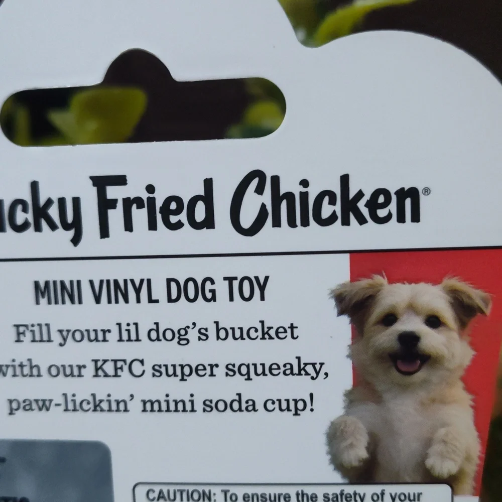 Mini Soda Cup Vinyl Dog Toy - White & Red With Sound